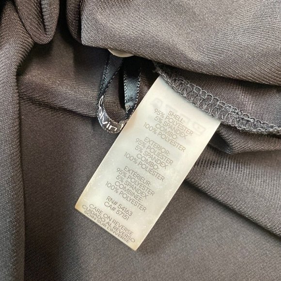 Calvin Klein Mixed Media 3/4 chiffon sleeve V-neck top black - Picture 5 of 5